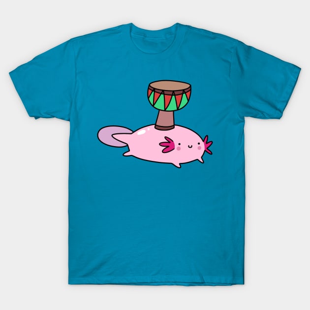 Little Djembe and Axolotl T-Shirt by saradaboru